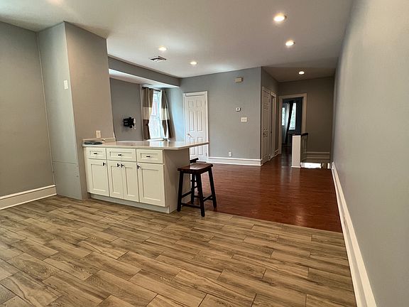 View from kitchen into living room
