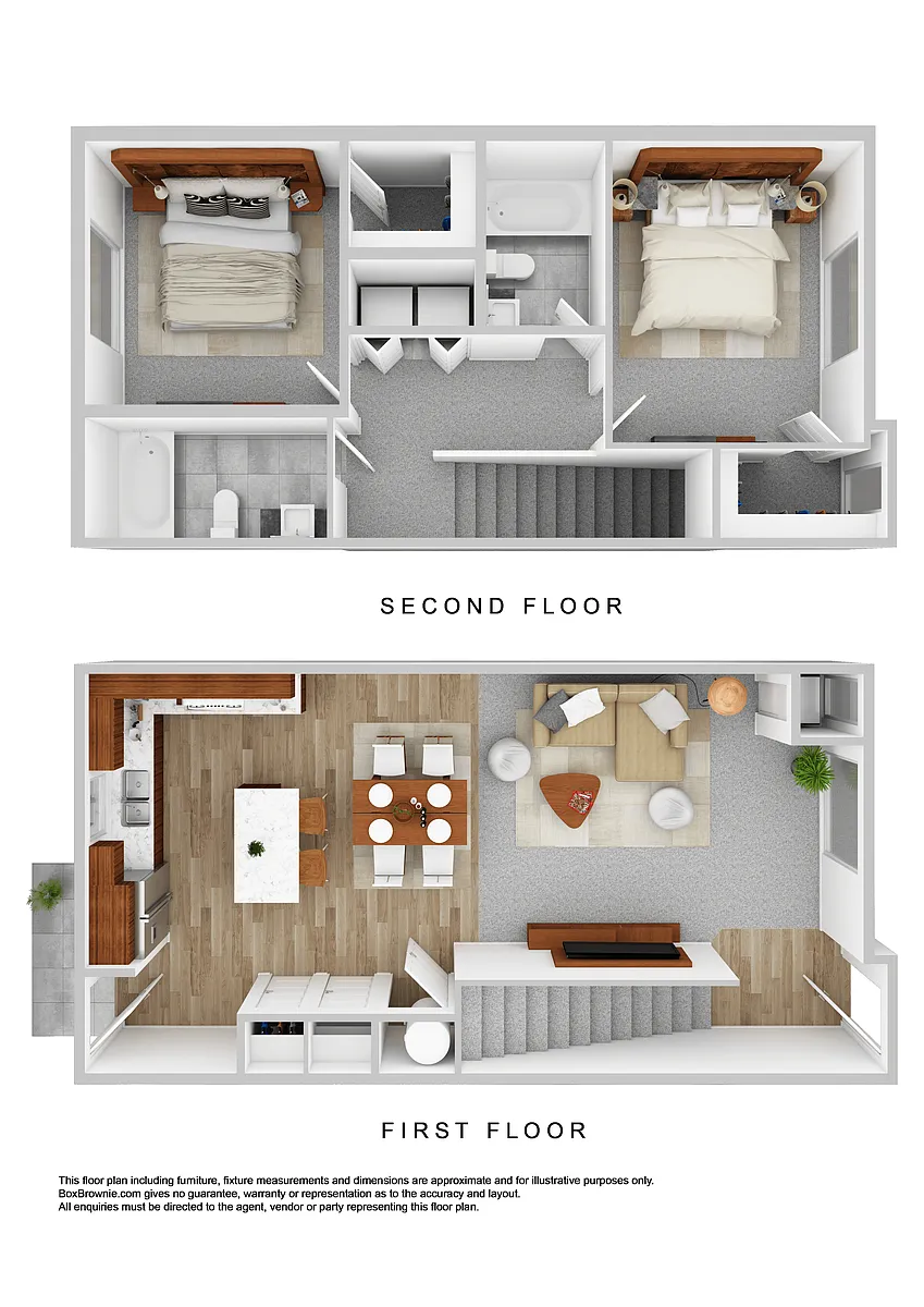 Floor plan Flat Style 2 Bedroom 2 Bathroom