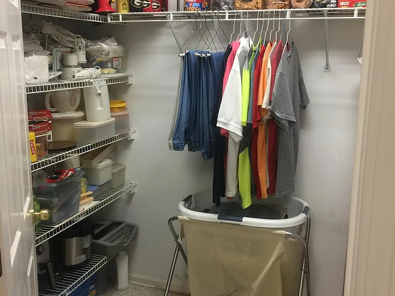 Backup Pantry/Laundry room combo - Rear and left storage walls