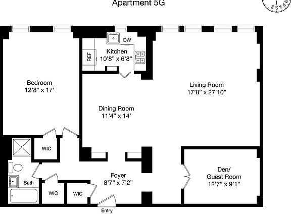 2nd image of 340 W 57th St APT 5G