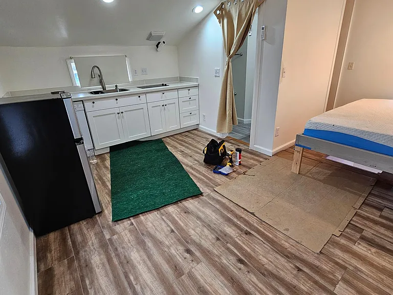 Living room and open kitchen