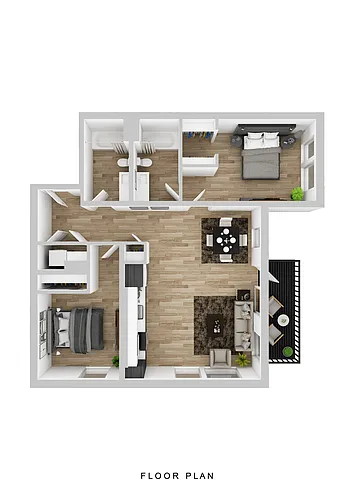 Floor plan Broadrock - 2 Bed A6 Medium Balcony
