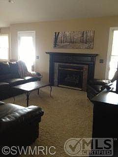 Living room with fireplace