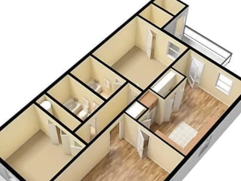 Floor Plan of Two Bedroom Duplex