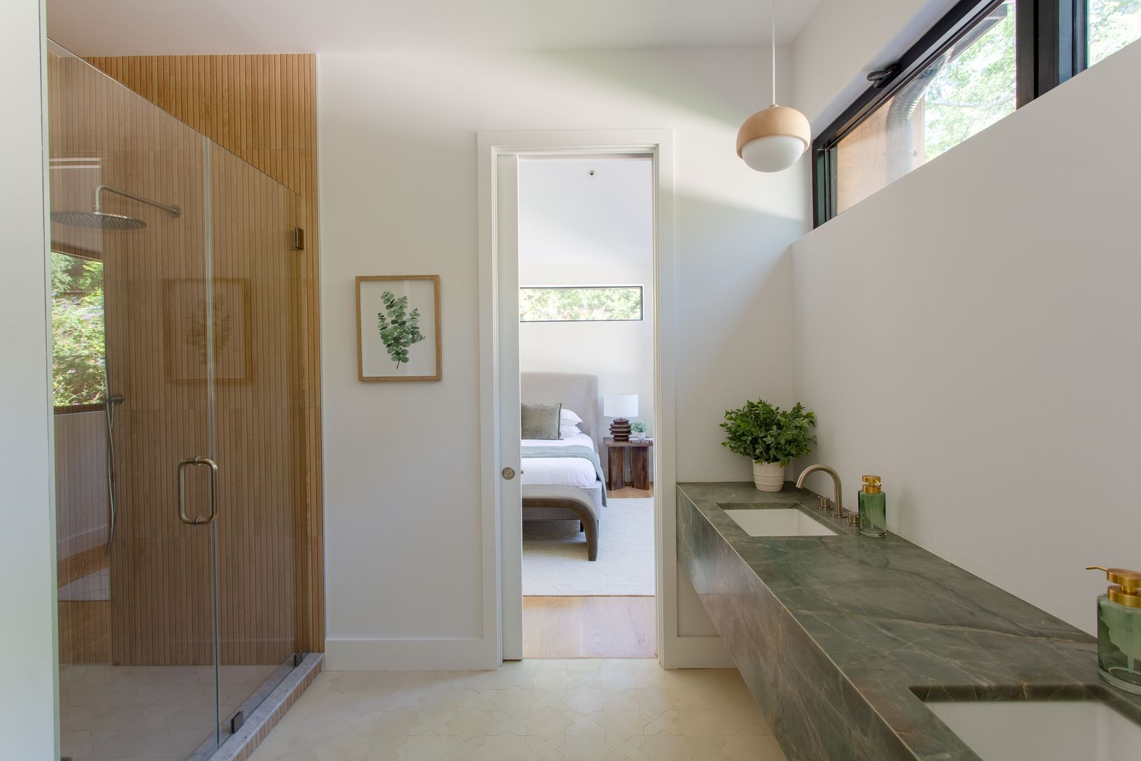  Jack and Jill bath with double vanity and shower stall 