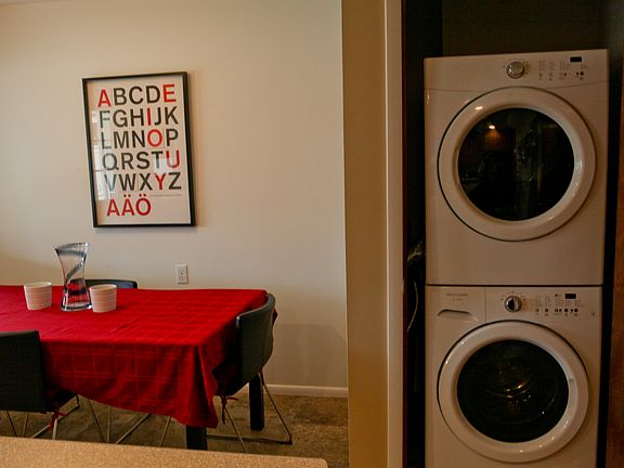 Dining nook and laundry closet