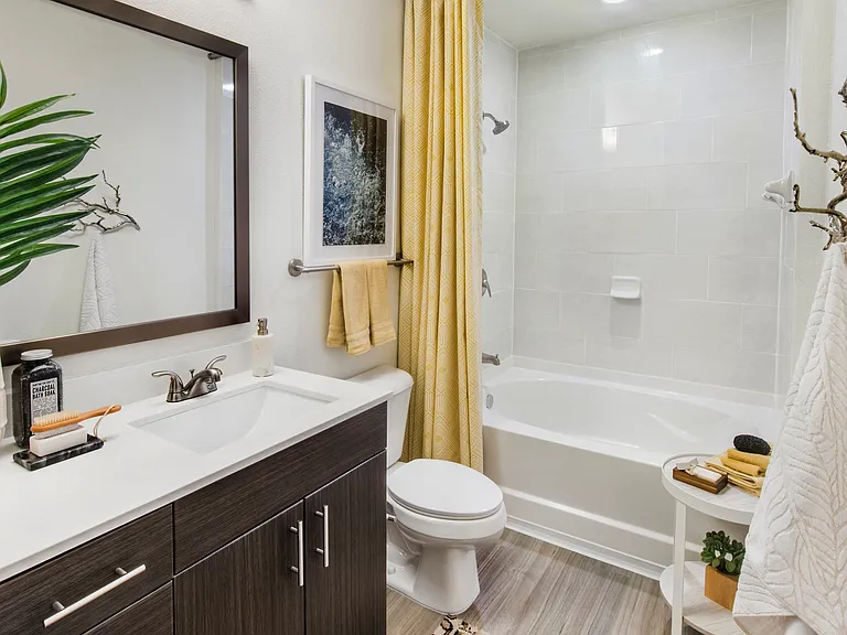 Bathroom with wide vanity