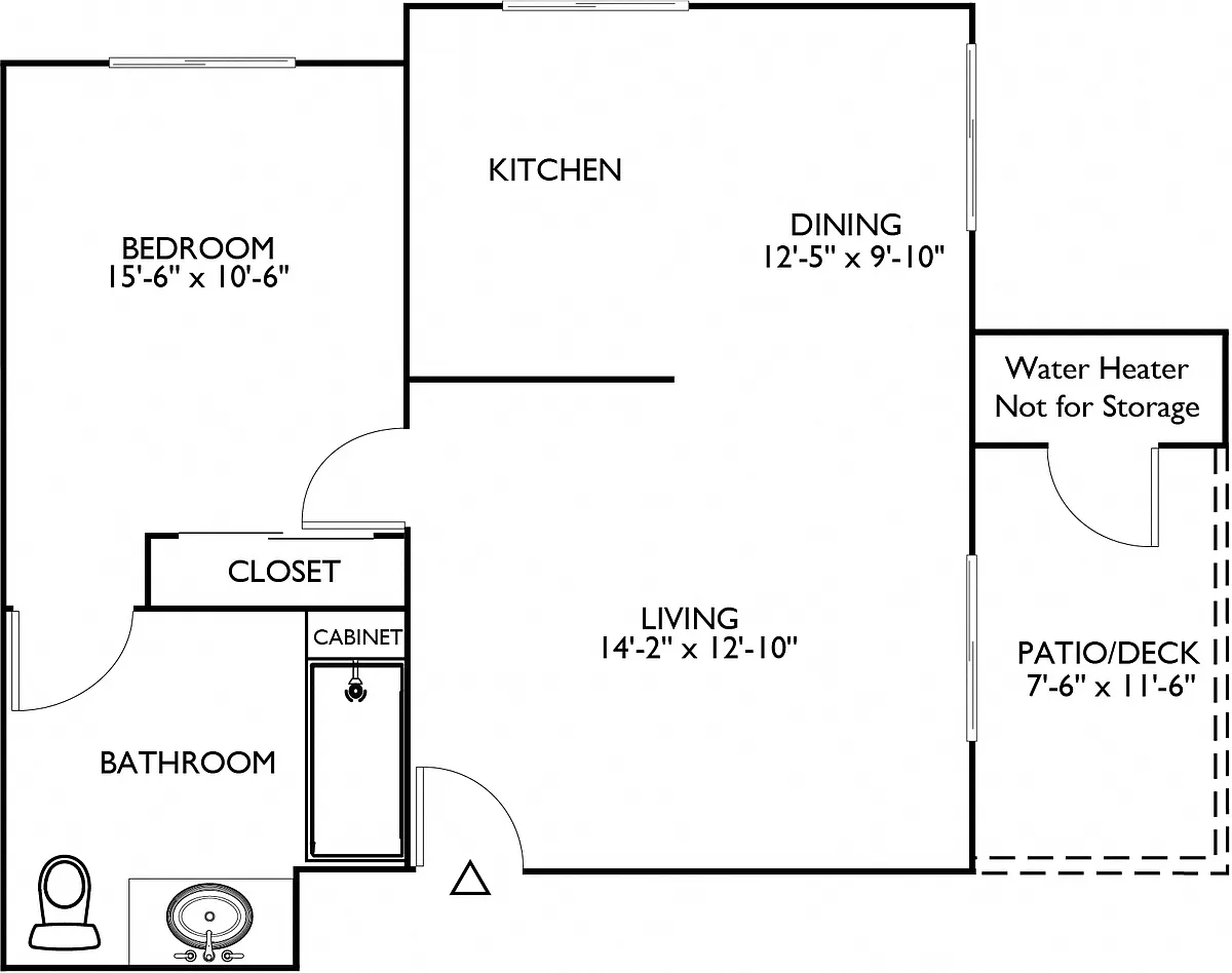 Floor plan 1 BED 1 BATH B