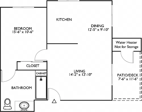 Floor plan 1 BED 1 BATH B