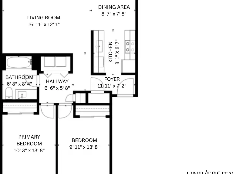 2x1 with Patio l 900 sq ft l University Commons 2x1 with Patio l 900 sq ft l University Commons