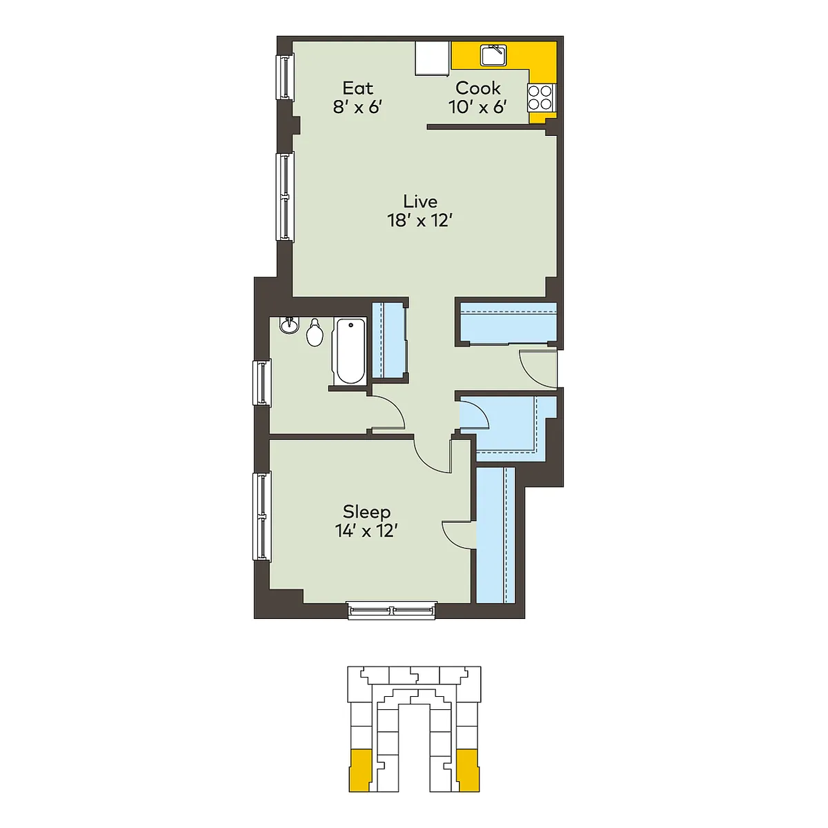 Floor plan 301w-1ba
