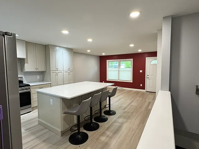 Eat in Kitchen & Living Room with vinyl flooring - 1728 Kirkwood Ave