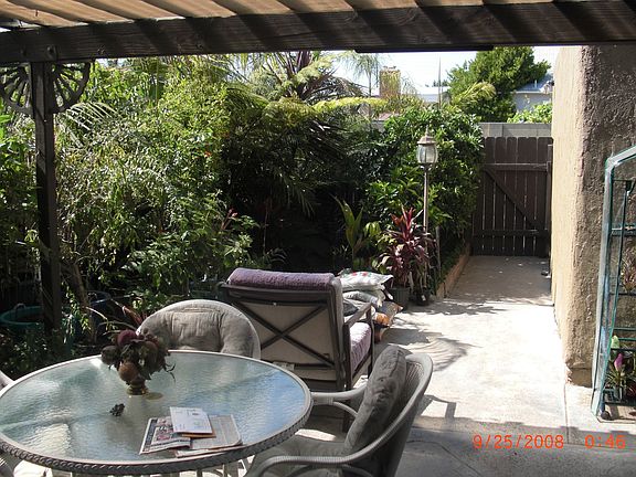 Covered patio with garage