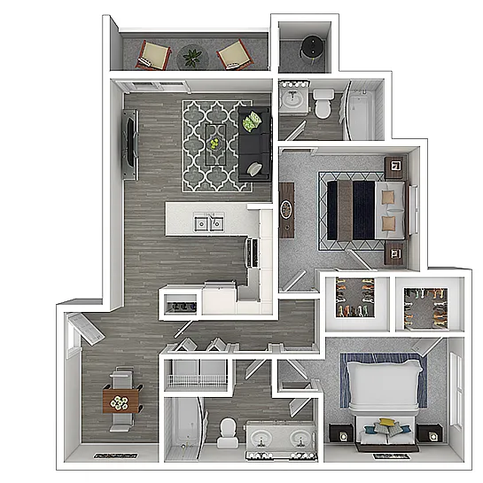 Floor plan 2 Bedroom 2 Bath
