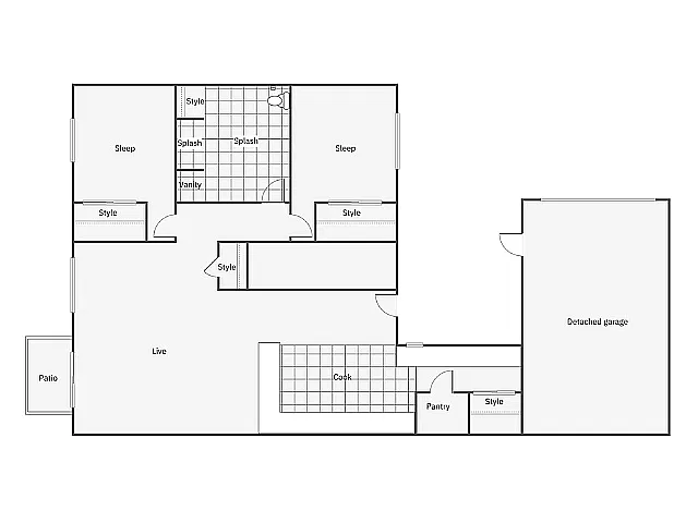 Floor plan 1525 Renovated Townhome