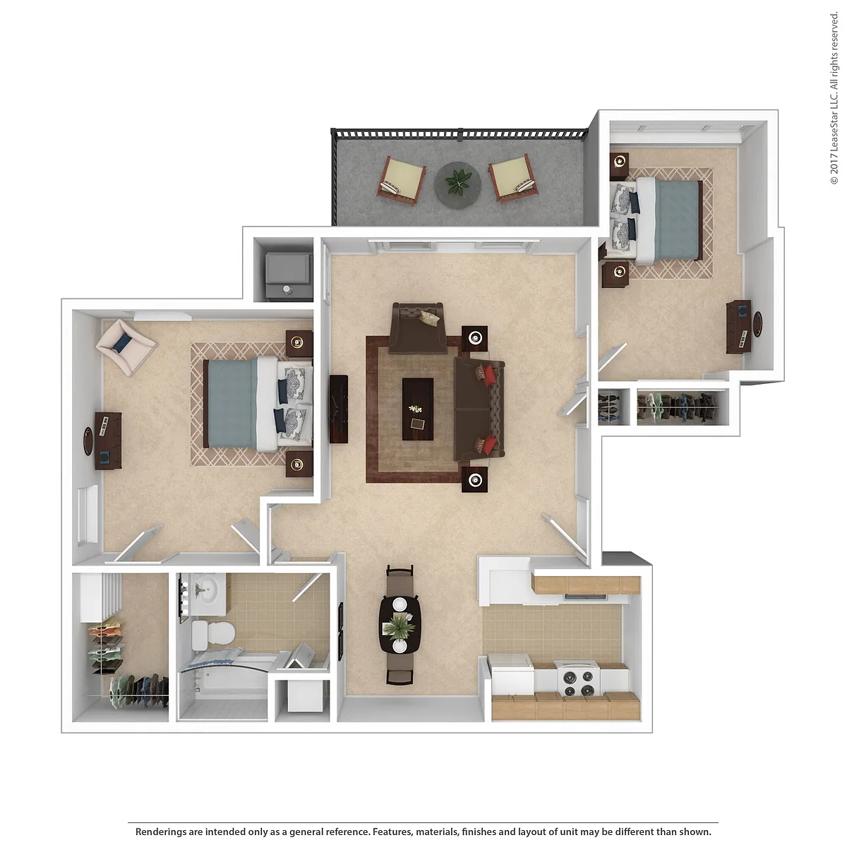 Floor plan 2 BD / 1 Bath Craftsman