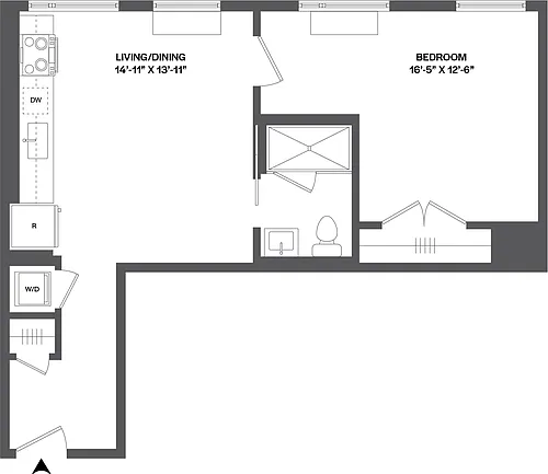 Floor plan 1 Bed/1 Bath-1A-7