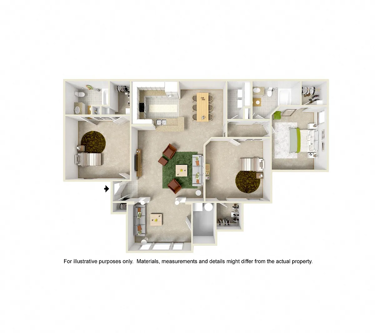 Floor plan 3 Bedroom Sunroom
