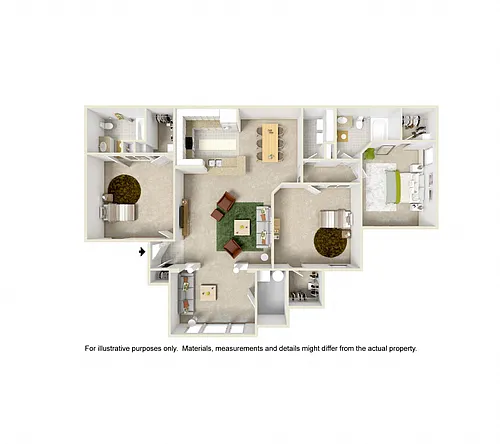 Floor plan 3 Bedroom Sunroom