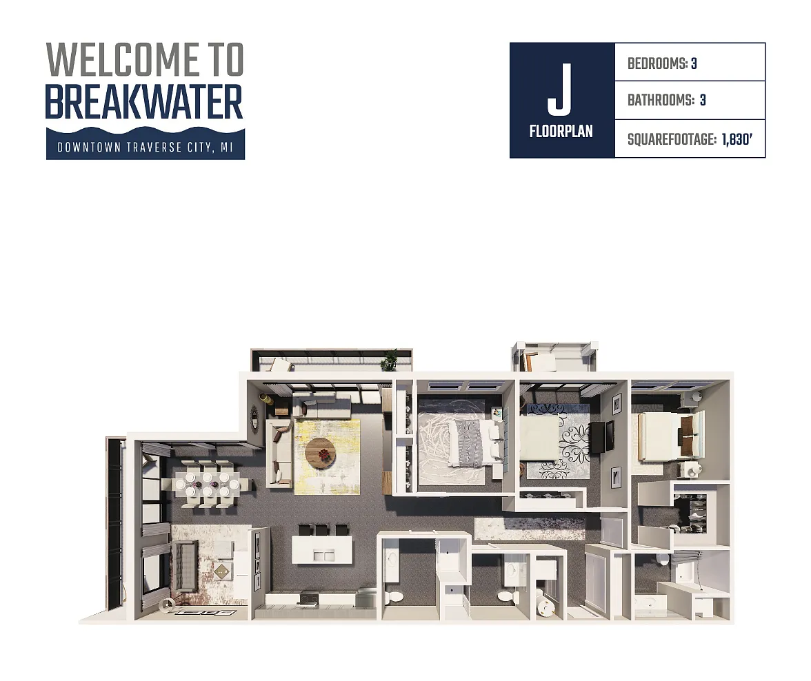 Floor plan 3BD/3BA