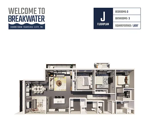 Floor plan 3BD/3BA