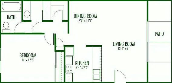 One Bedroom Floor Plan