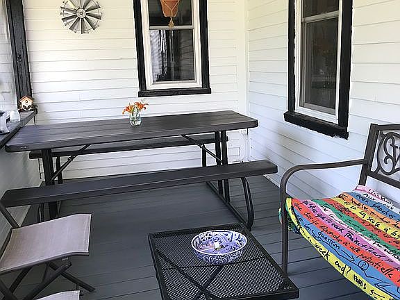 Partially screened in porch 