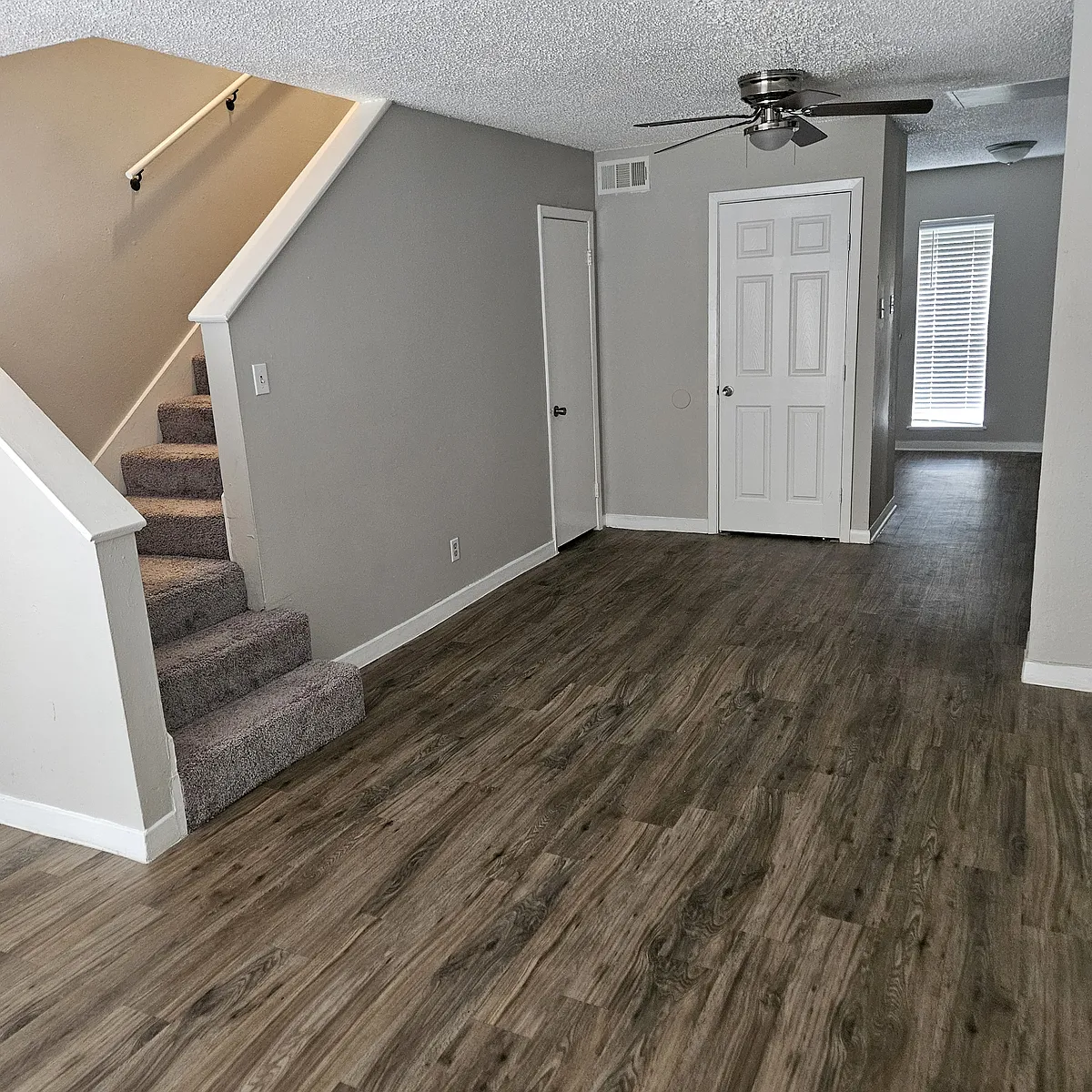 View from main front entry door. Half bath under stairs. - 1801 Campbell Rd