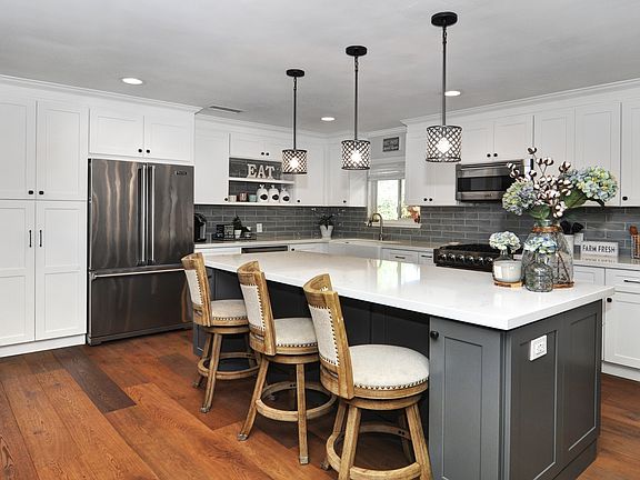 huge grey shaker island