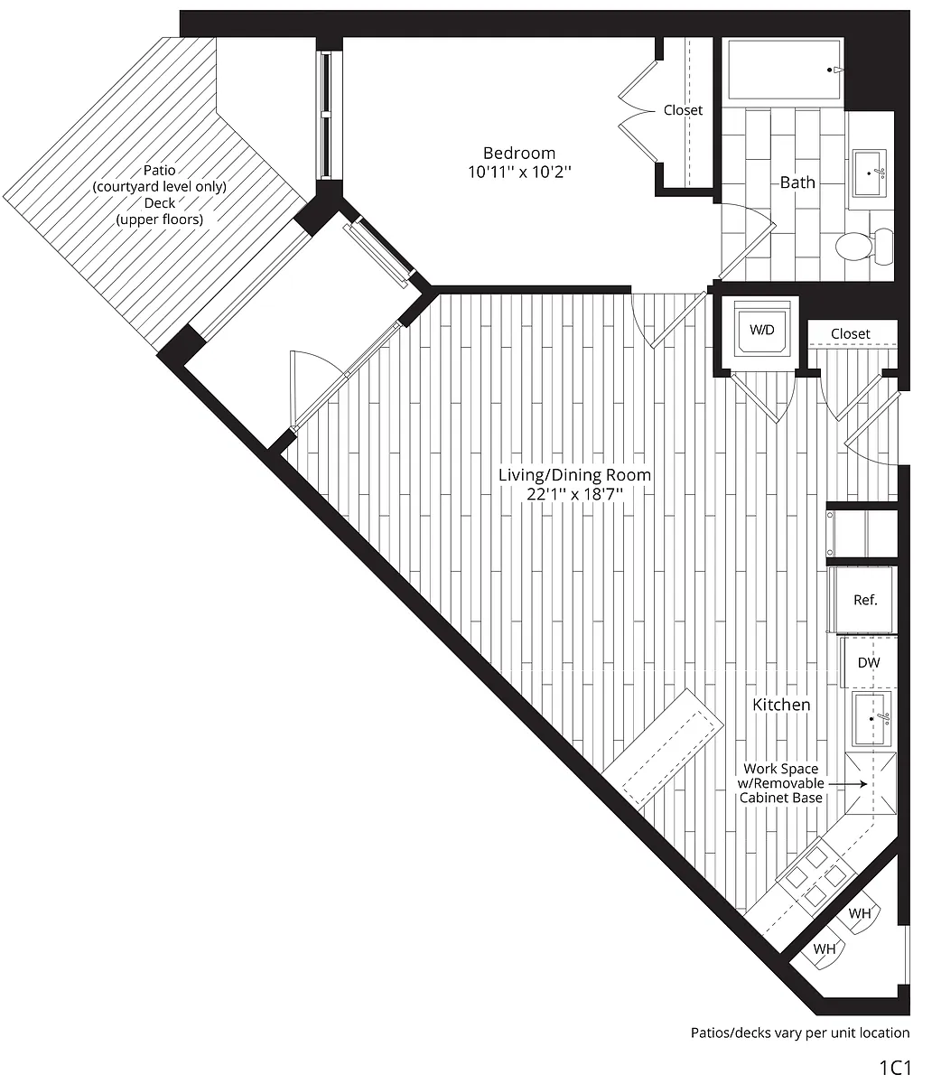 Floor plan 1 Bed/1 Bath