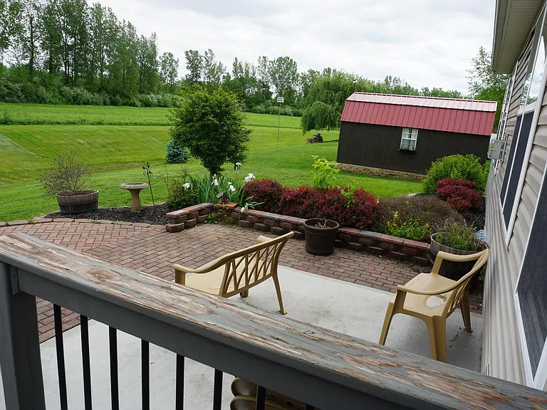 Backyard in Spring that backs into a protected green zone natural reserve