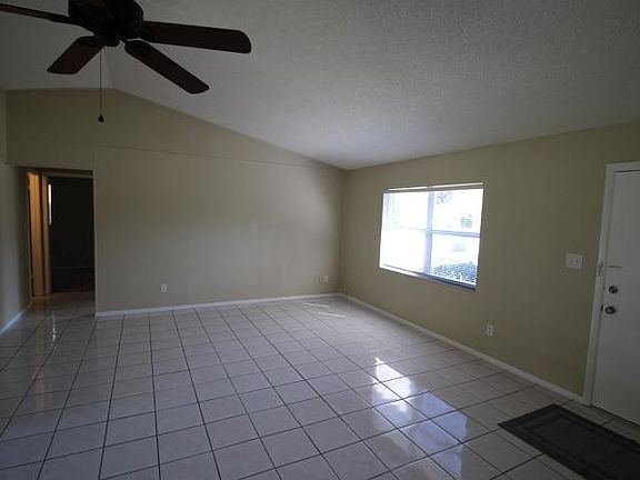 Vaulted ceiling in living room