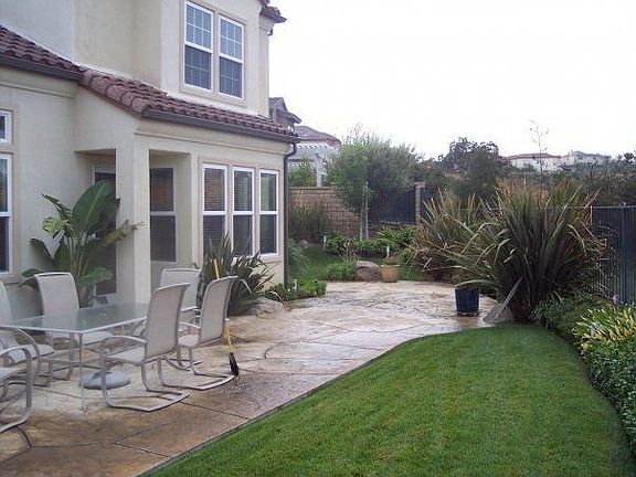 Side view of back yard