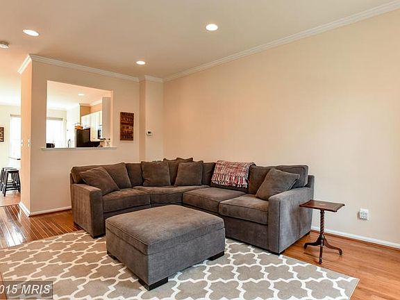 Living room overlooks kitchen