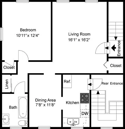 One bedroom floor plan One bedroom floor plan