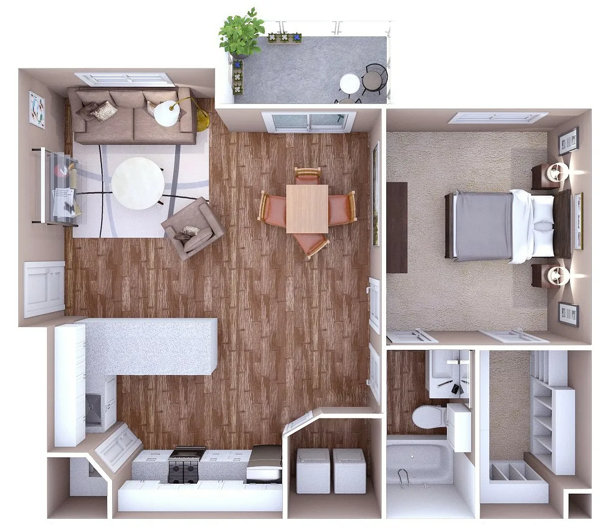 Floor plan Orchid 1x1