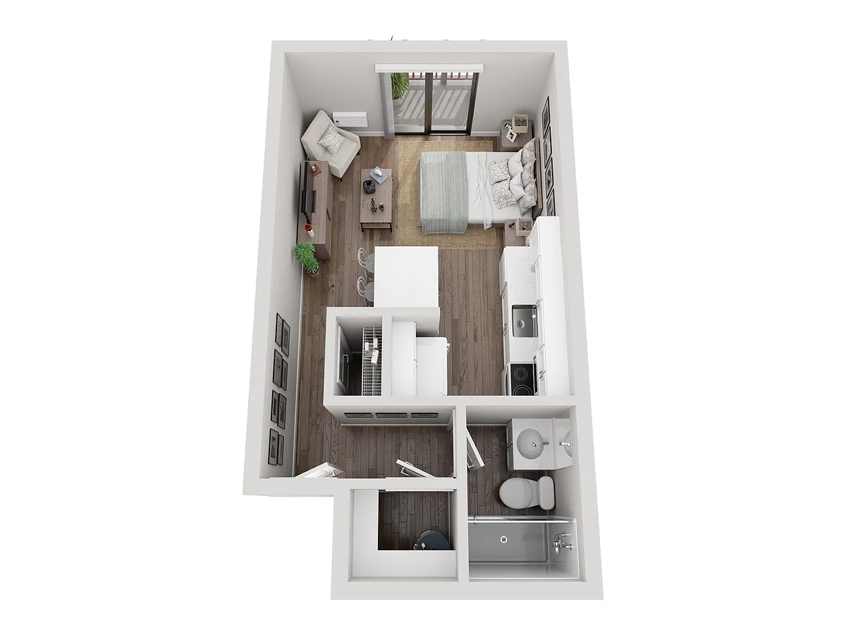 Floor plan Studio with Balcony