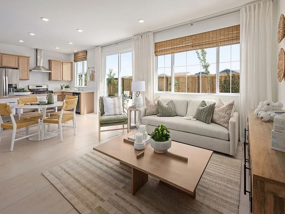 Living room, dining and kitchen.