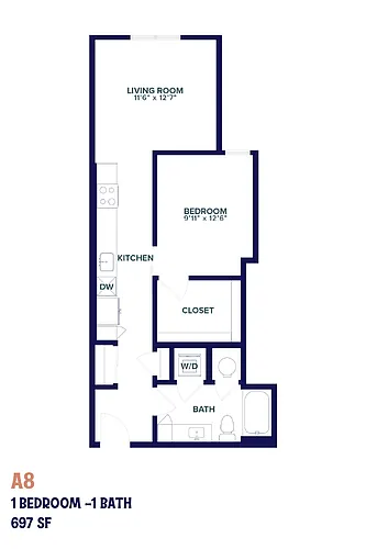 Floor plan Nita One Bedroom A8