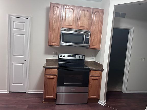 New oven and microwave. Pantry
