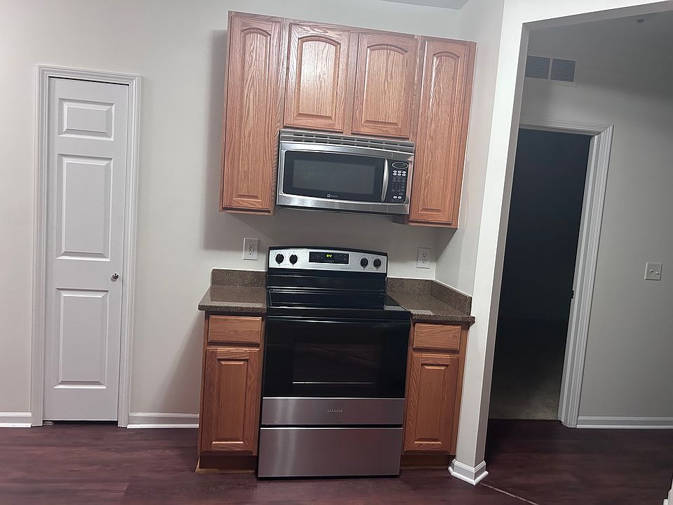 New oven and microwave. Pantry