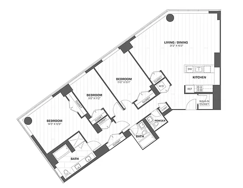 Floor plan 3 Bedroom / 2.5 Bathroom