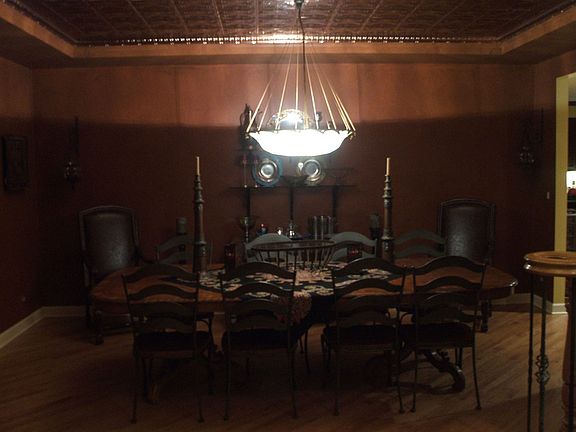 dining room copper ceiling & Mariano Fortuny Scardo Saraceno Fixture