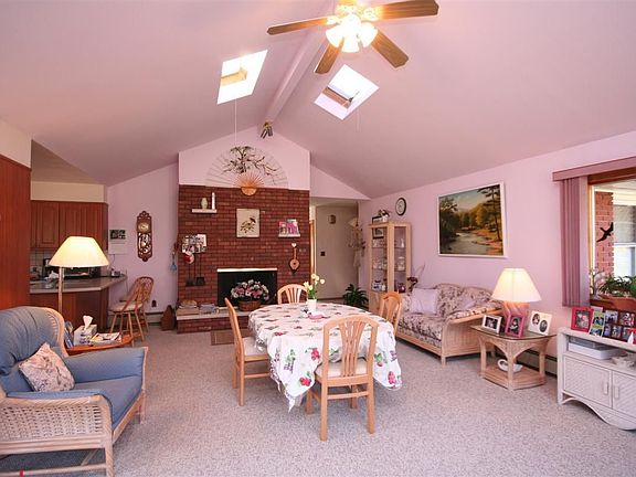 Bright Family Room with Skylights