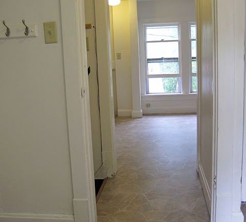 View from bedroom into living room area