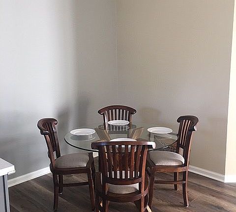 Dining area, new floors 