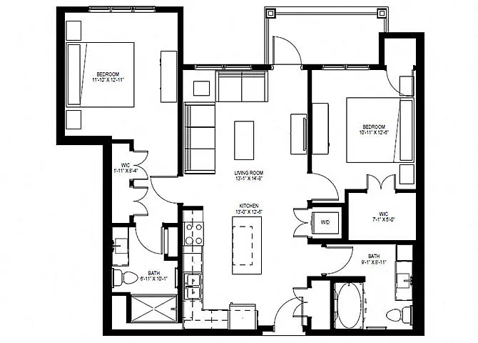 Floor plan Two Bedroom C