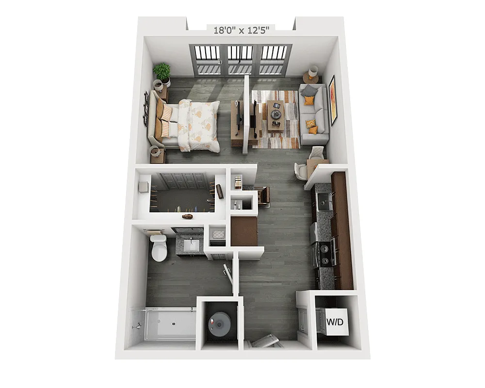 Floor plan Studio E1B