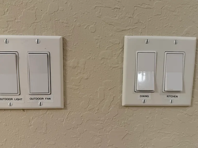Light switches have been labeled