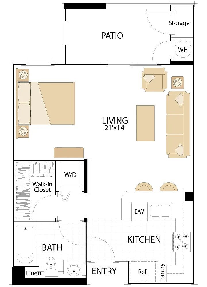Floor plan The Cypress- Studios